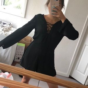 Black chiffon romper